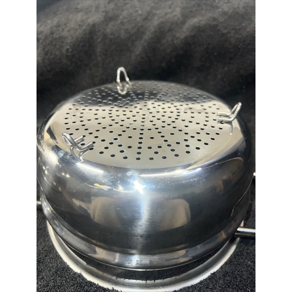 GreenPan Stainless Steel Steamer Insert with Glass Lid 8 Inch Universal Pot Fit